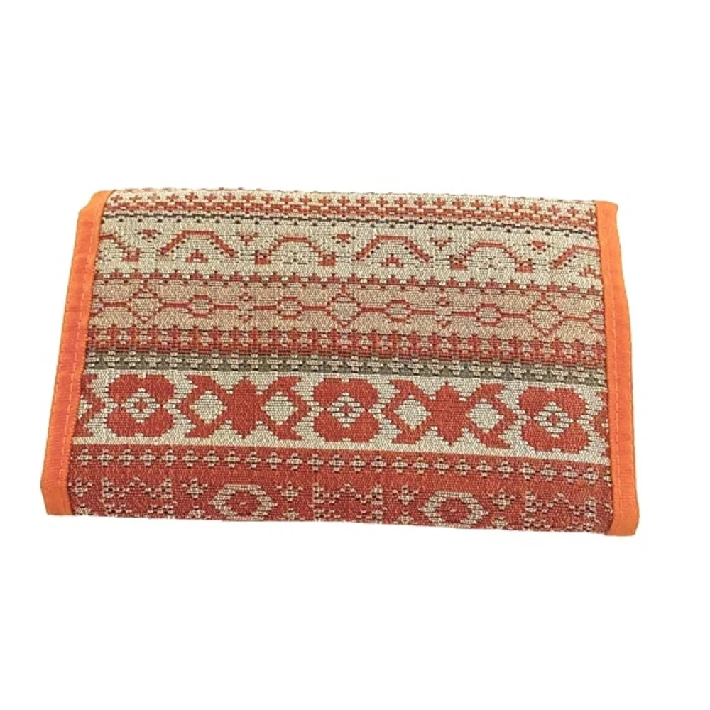 Rolfs Vintage Brown Orange Gray Aztec Design Bifold Hook & Loop Wallet, Unisex